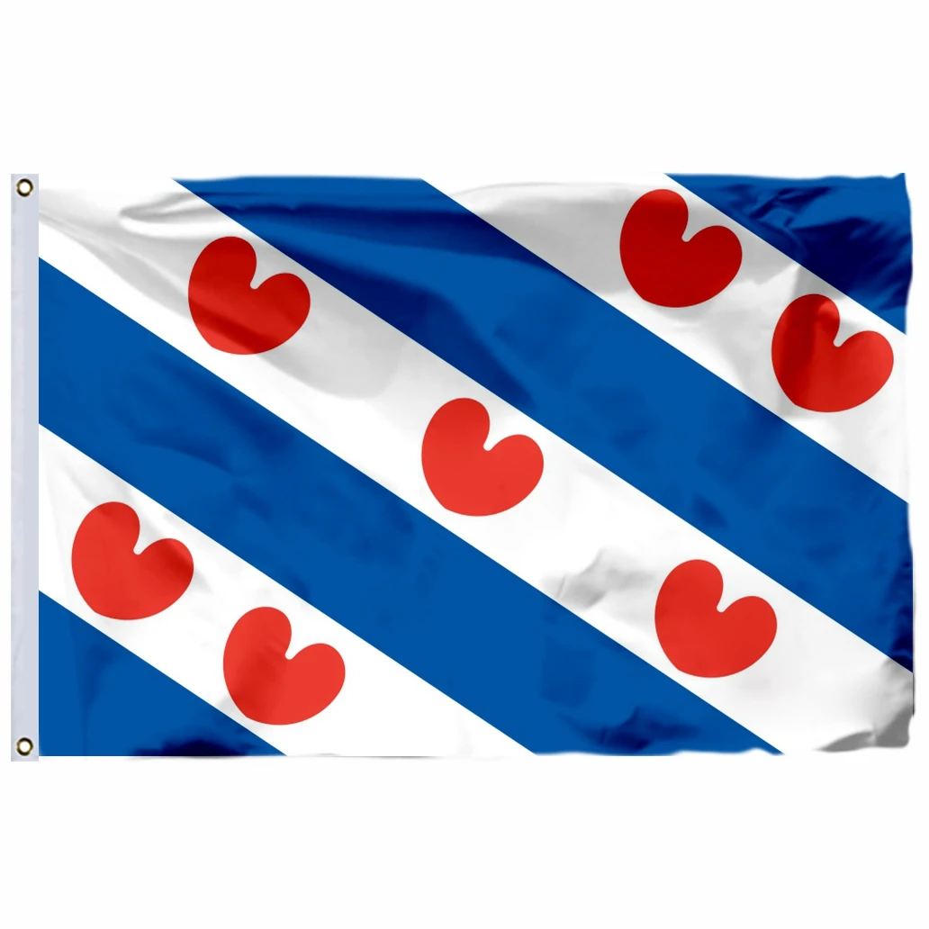 Netherlands Frisian Flag 90x150cm 3x5ft 2x3ft 21x14cm 100D Polyester Double Stitched High Quality Free Shipping Netherlands