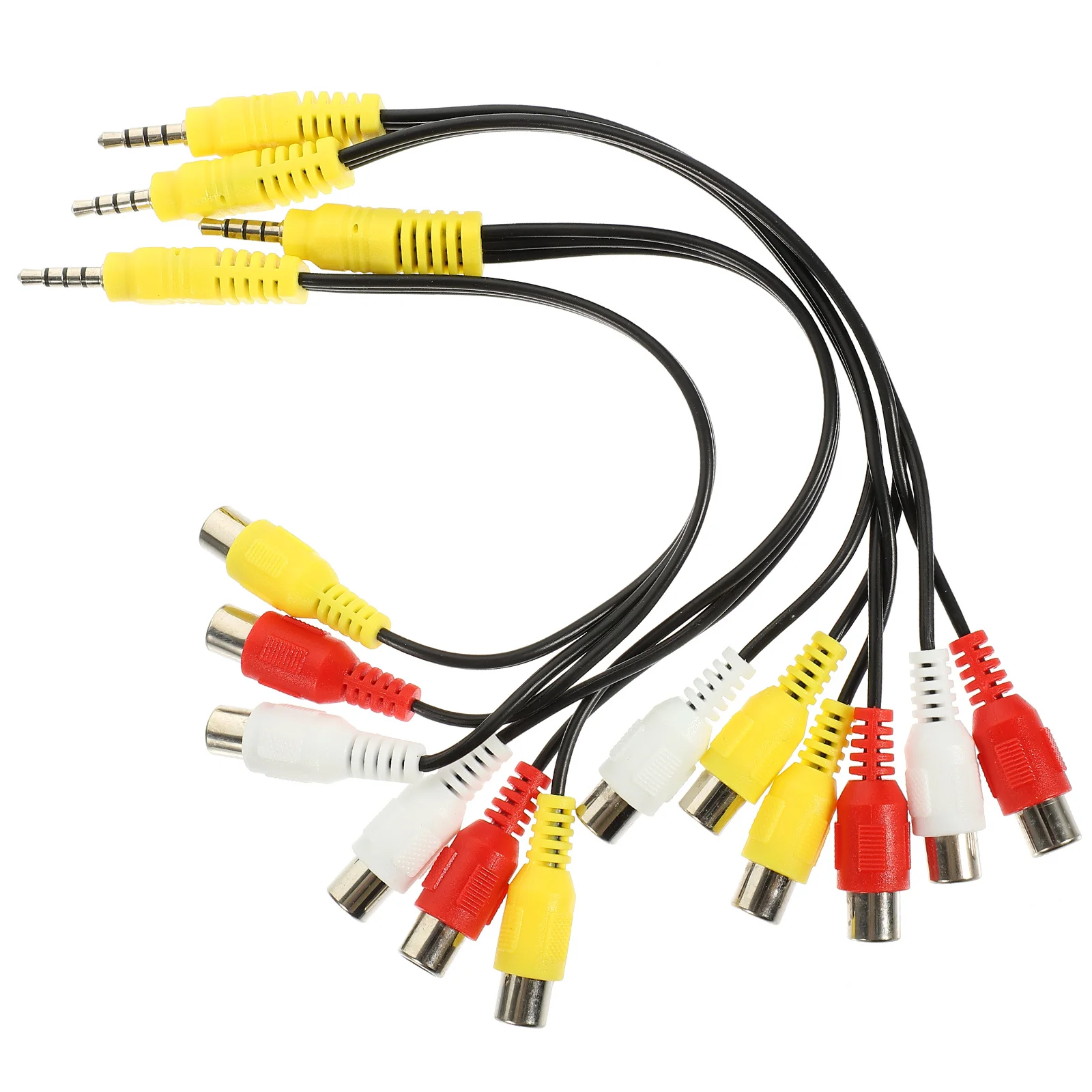 

4pcs Av Cord Pure Copper 3.5Mm To 3 Audio Video Converter Cable For Set-Top Box Dvd Player Camcorder Patch Cord