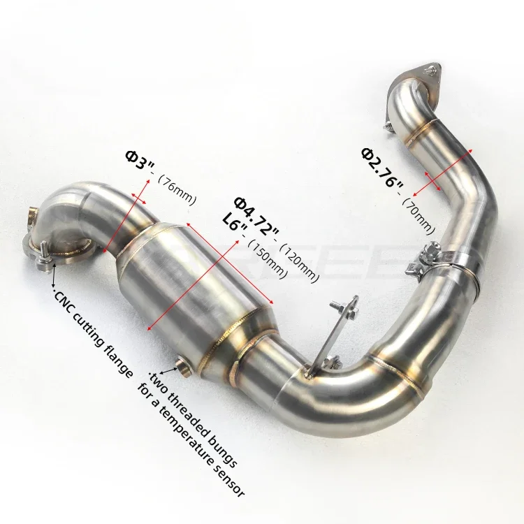 High Flow Exhaust Downpipe For Mercedes-Benz W177 A35 A45 2020UP 2.0T Stainless Downpipes