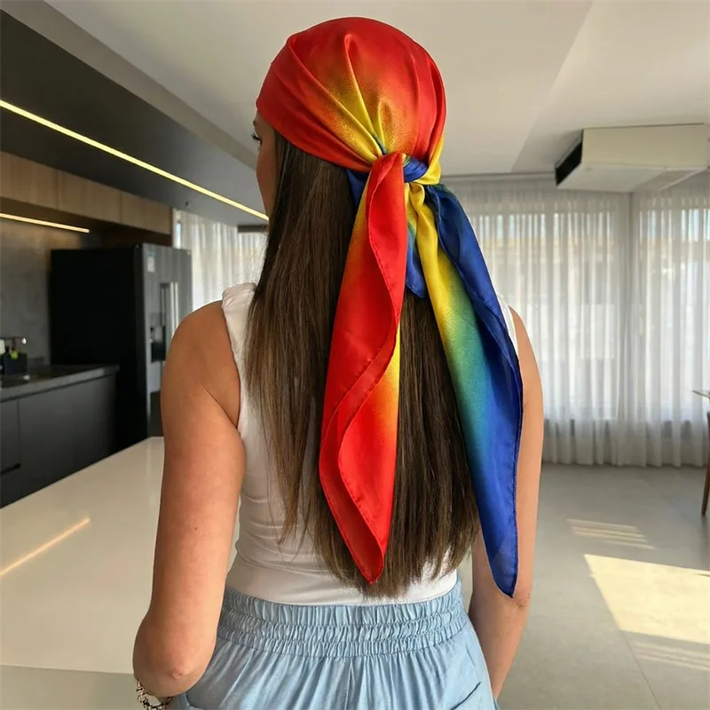 

New 90*90cm Square Silk Scarf Women Colorful Beautiful Paisley Foulard Soft Satin Shawl Kerchief Scarfs Neck Headscarf 2026