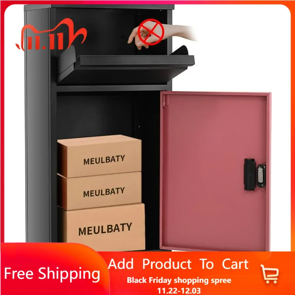 Package Delivery Boxes for Outside, Extra Large Lockable Parcel Drop Box for Outdoor, Waterproof Galvanized Alloy Parcel Mailbox