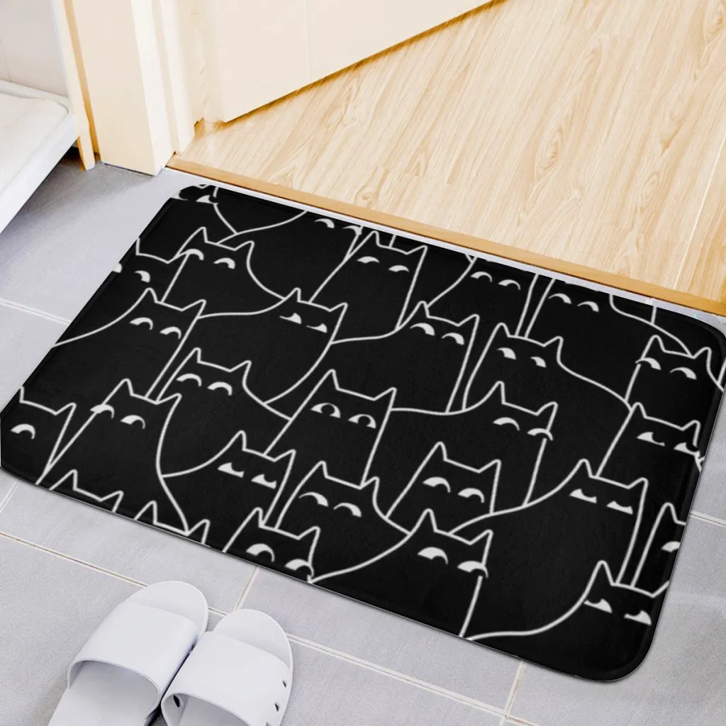 

Rug Bedroom Bathromm Carpet Suspicious Cats Children Girls Bedroom Living Room Cartoon Floor Mat Doormat Decor