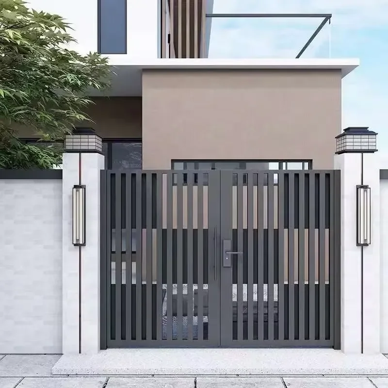Residential Villa Automatic Sliding Aluminum Door System Durable Metal Aluminum Lane Gate with 3D Modelling Service