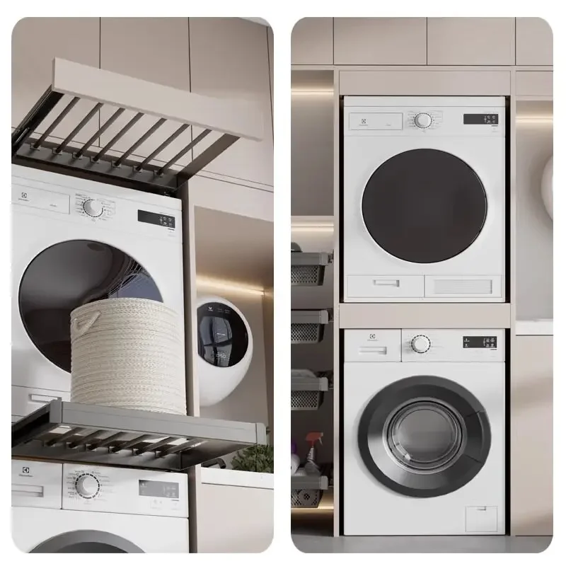 Widmar washing machine pull-up hanger rebound telescopic slide rail hidden invisible drying rack trouser rack above the balcony