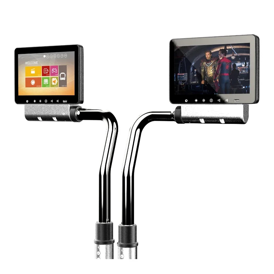 13.3 بوصة حافلة VOD اللوحي شاشة أندرويد سوينغ الذراع متعدد USB مشغل الوسائط بلوتوث LCD مشغل ديفيدي كومبو حافلة المقعد الخلفي