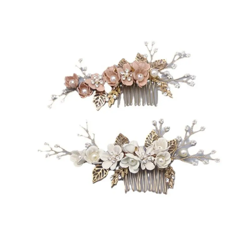 

4 Pcs/Set Handmade Bridal Hair Accessories Exquisite Trendy Wedding Tiara Sweet and Cute Temperament Flower Pearl Headpiece Prom