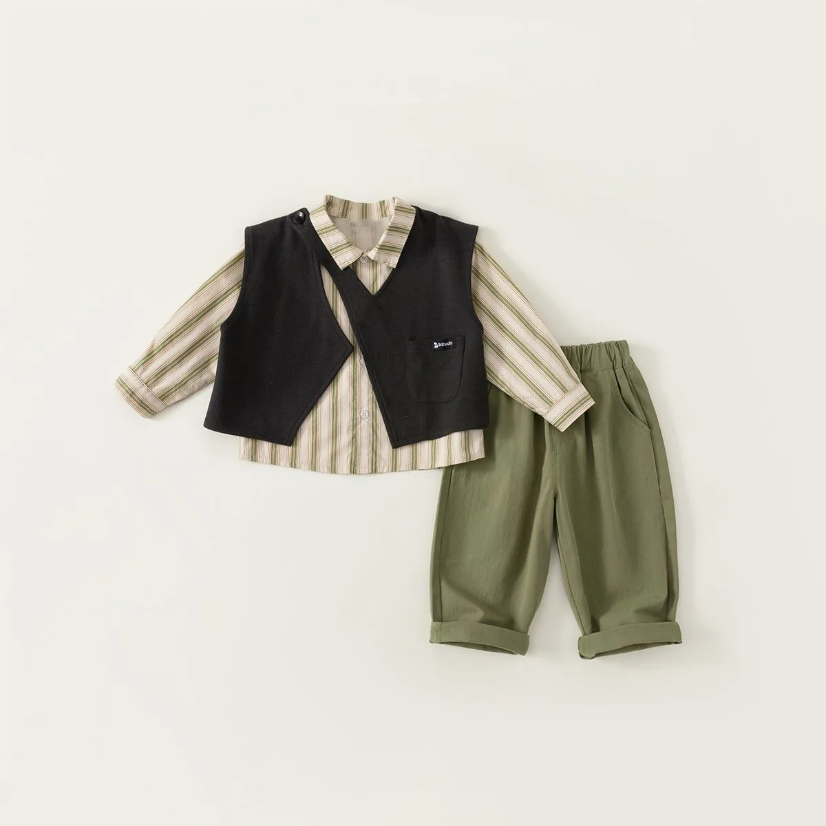 Boys' Spring Set 2025 New  Boys' Baby Vest Three piece Set Baby Spring and Autumn Fashion
