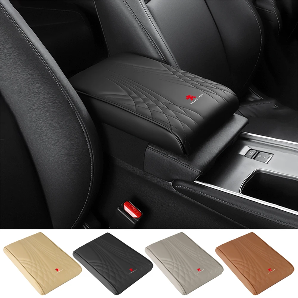 

Коврик для автомобильного подлокотника из искусственной кожи, аксессуары для центральной консоли для Peugeot 301 307 308 406 508 2008 3008 5008 108 607 107 306