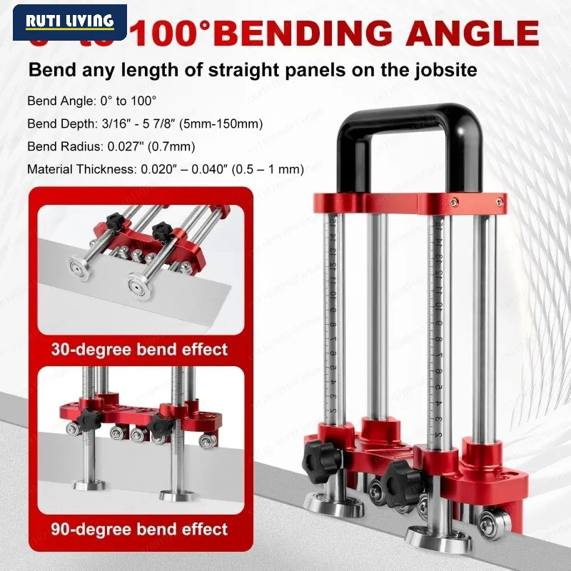 Hand Operated Portable 2-Station Metal Sheet Bending Roller Roofing Tool with Folding And Hemming Functions for DIY Projects