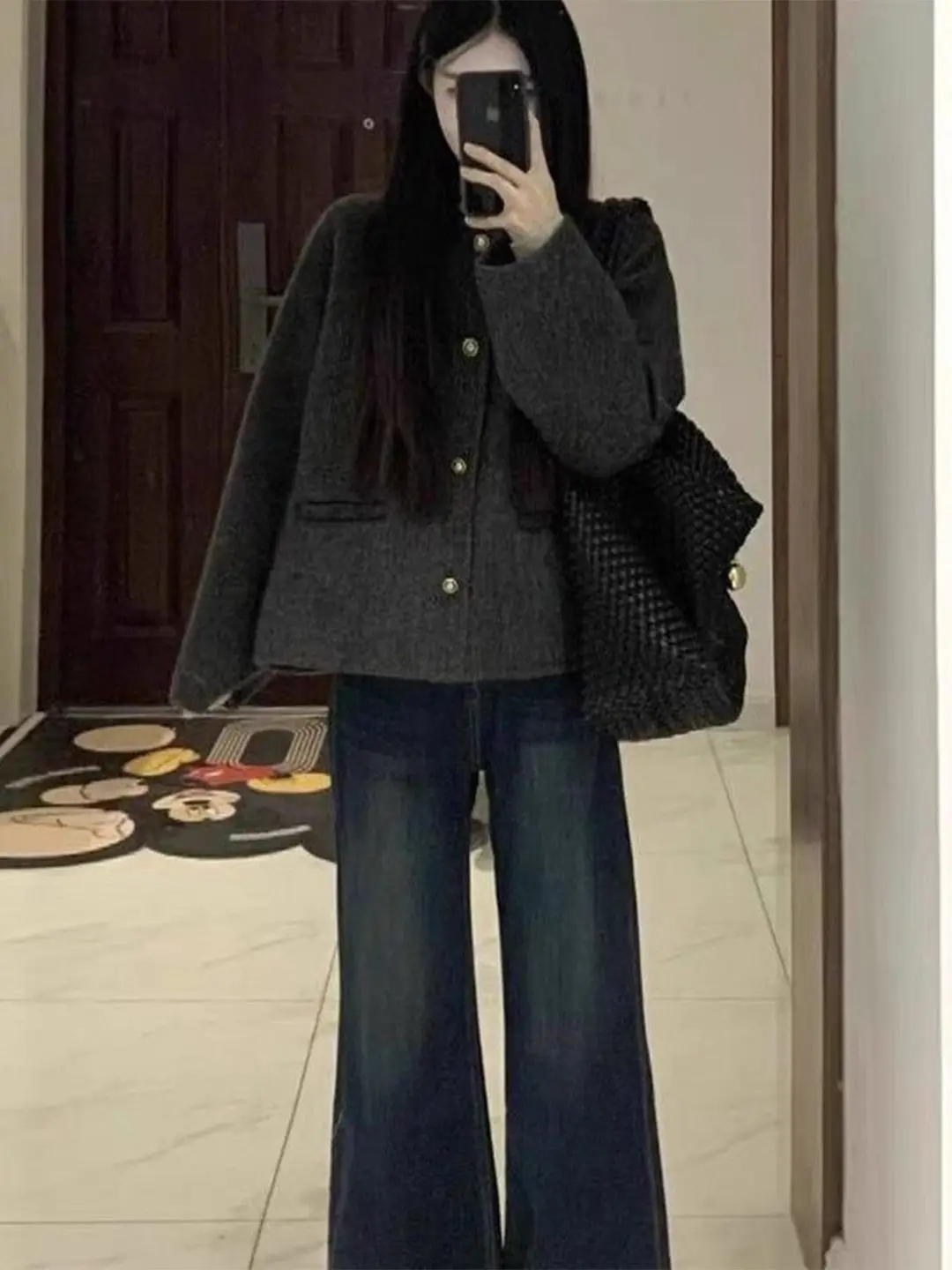 Thiened ort wollen jas voor dames Sli Pendelen Sle Faionable Uniek ontwerp Herfst Winter Nieuwe collectie Dames Jaet