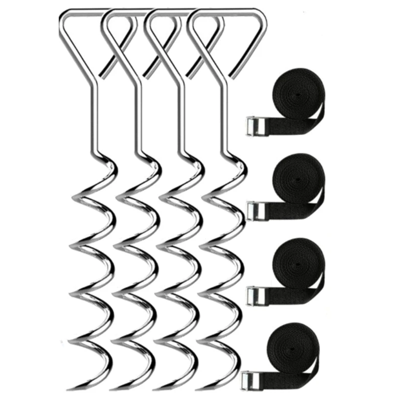 Outdoor Hold with Ground Screw Stakes and Woven Ties for Camp Use high quality