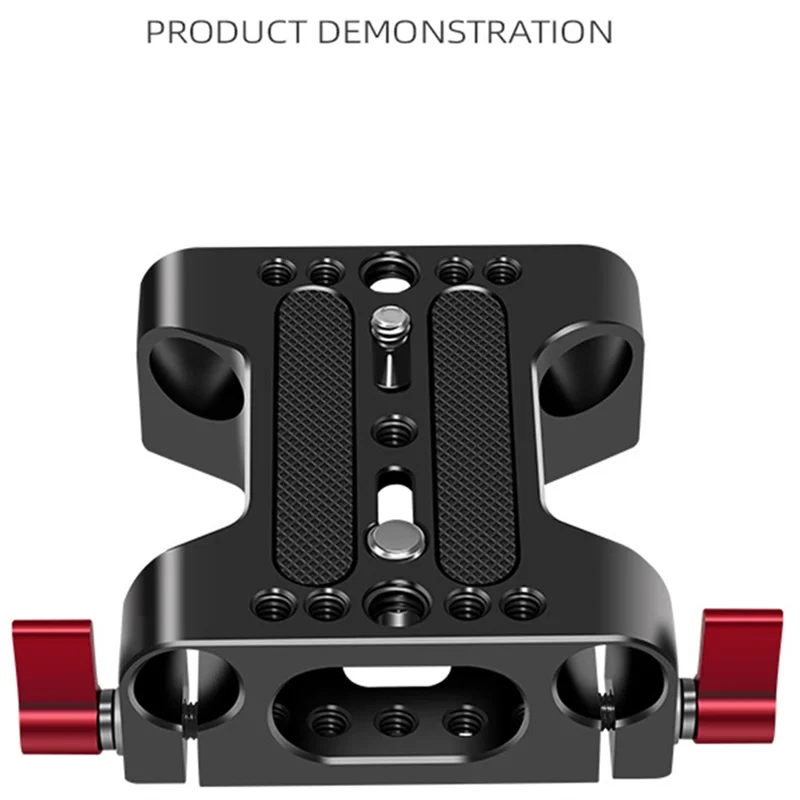 Camera Base Plate with Dual 15mm Rod Rail Clamp Suitable for Rabbit Cage and DSLR Rig Camera Accessories