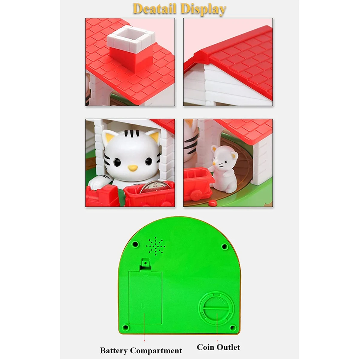 Piggy Bank for Kids, Electronic Cat House Coin Bank Cat & Mouse Money Bank Automatically Stealing Money Box Saving Box