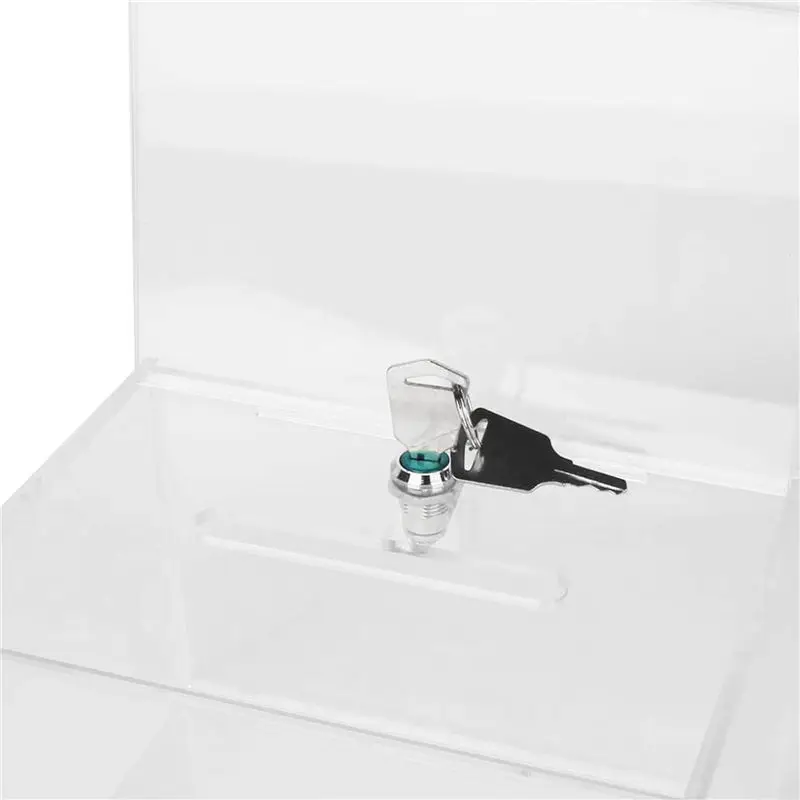 HLZS-3X Acrylic Donation Box - Box For Voting, Charity, Polls, Surveys, Sweepstakes, Contests, Advice, Tips, Reviews