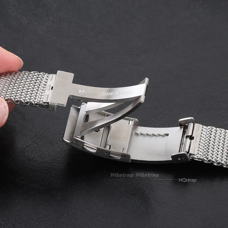 18mm 20mm 22mm Milanese Mesh Bracelet for Omega Band Adjustable Folding Buckle Men Luxury Business Stainless Steel Wristband