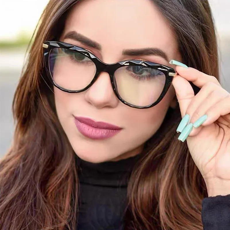 New Sexy Cat Eye Glasses Women Anti Blue Light Transparent Eyewear Brand Designer Vintage Clear Eyeglasses Optical Frame Oculos image 3