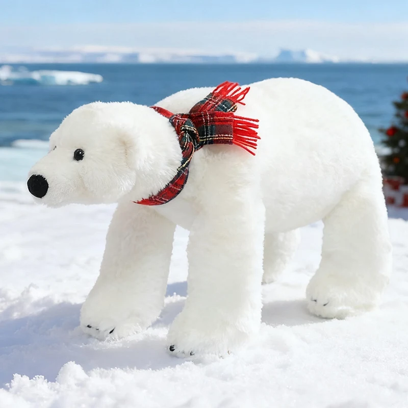 45/60CM Simulation Eisbär Plüsch Spielzeug Nette Stofftier Kissen Bär Puppen Für Geburtstag Weihnachten Geschenke – Detail 1