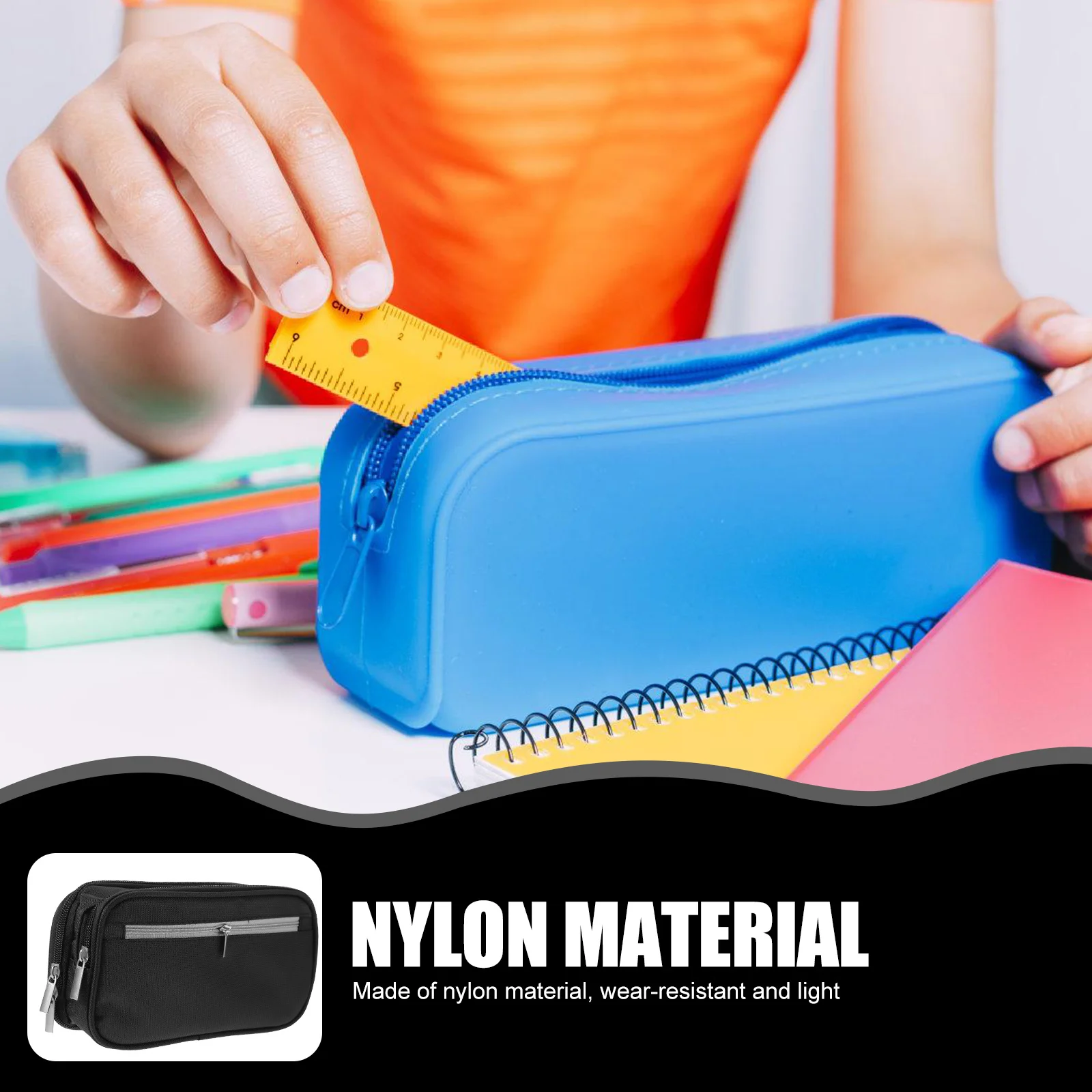 

Multi-Function Large Capacity Pencil Case Zipper Pen Bag Portable School Accessory Chic Simple Design for Boys