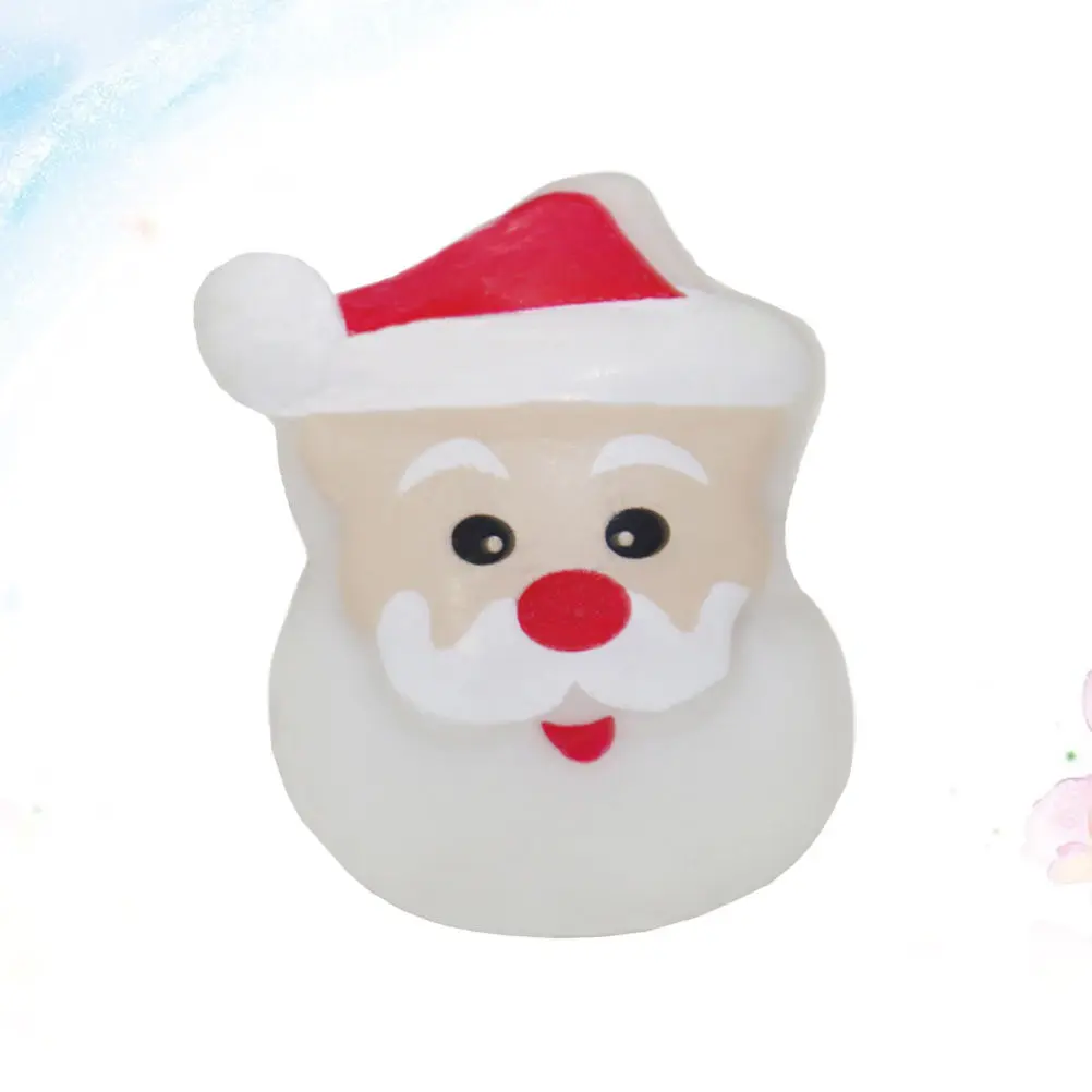 

6Pcs Luminous Christmas Flashing Finger Rings Santa Design Party Favors Xmas Table Cake Decorations Flashing Finger Rings
