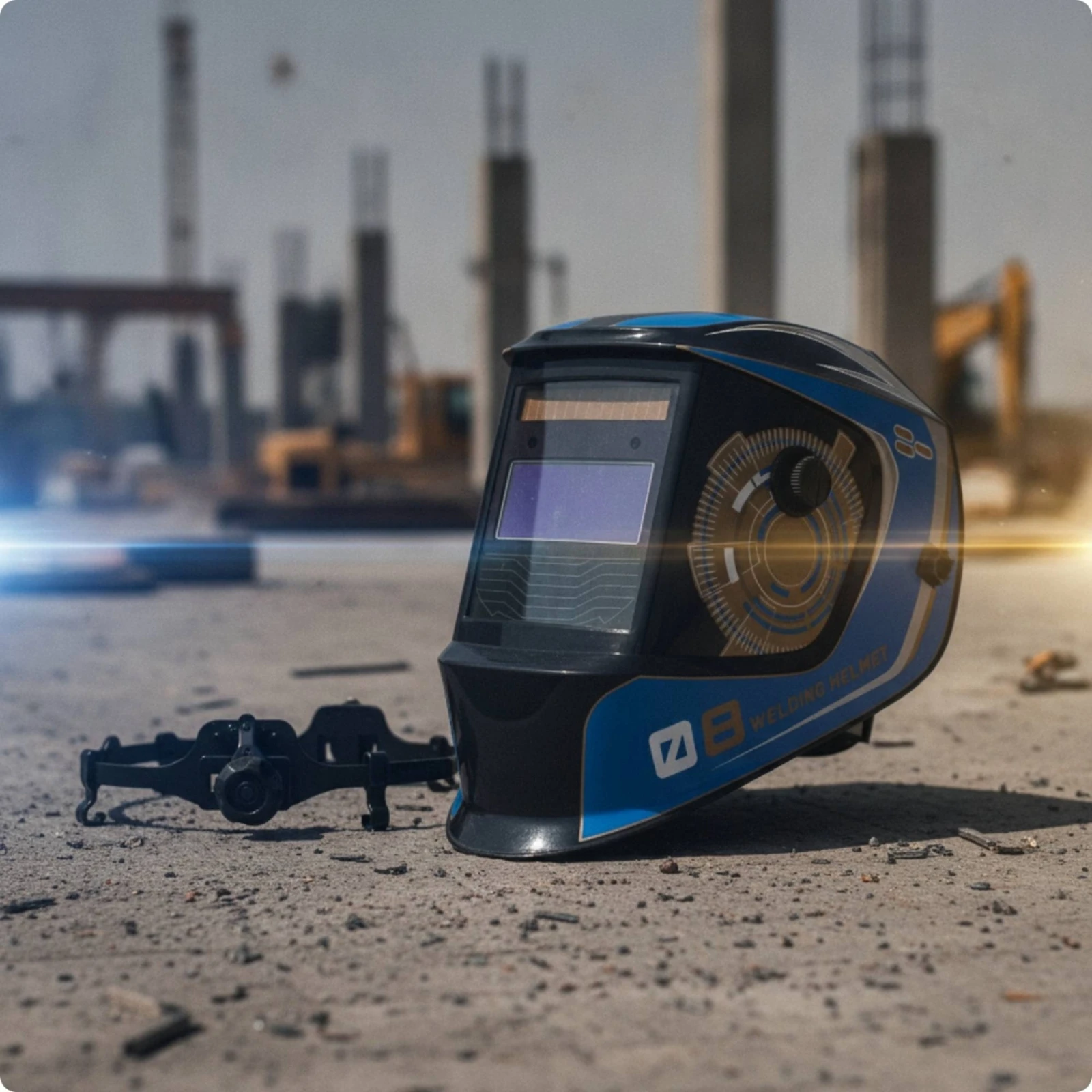 Joining Helmet with Auto-Darkening True-Hue Joining Helmet Solar-Powered /IR Protection for Welders, Workshop