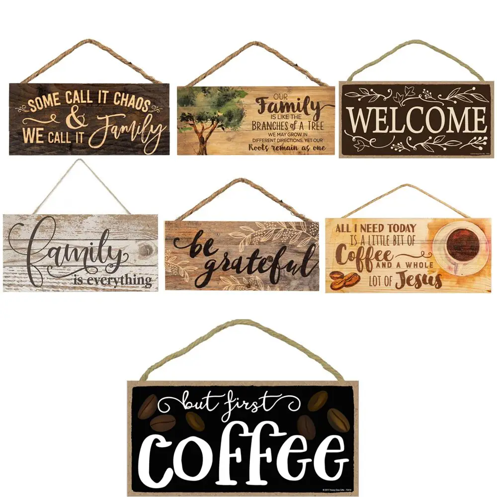 Wooden Welcome Plaques Sign Friendship Family Sign Decorative Hanging Wall Pediments Rustic Wall Art Decoration Sweet Home
