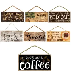 Wooden Welcome Plaques Sign Friendship Family Sign Decorative Hanging Wall Pediments Rustic Wall Art Decoration Sweet Home