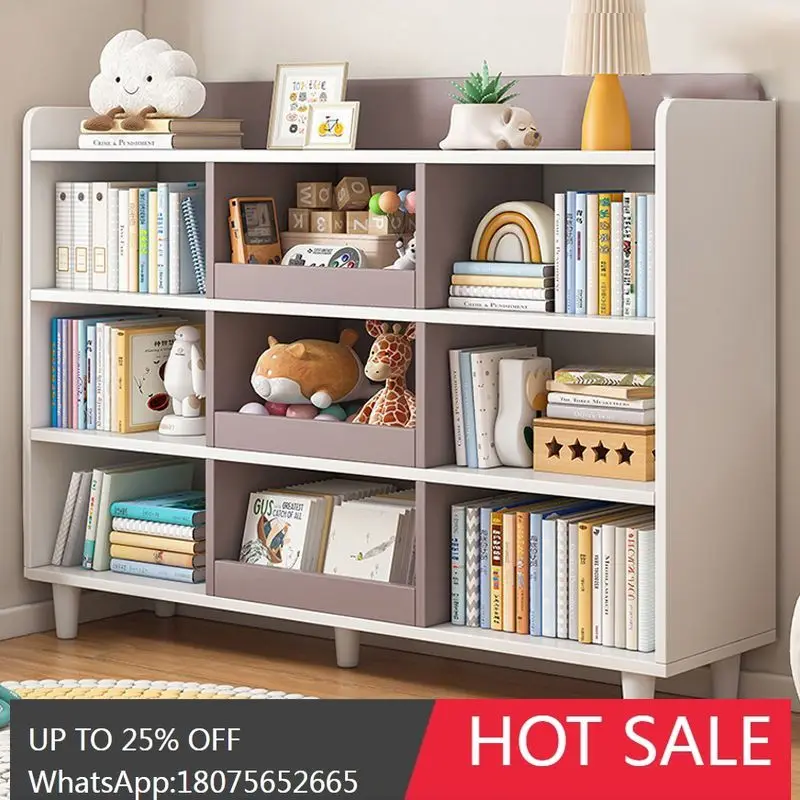 

SGF Solid Wood Bookshelf Floor-standing Storage Home Simple Reading Storage Organizer Low Bookcase