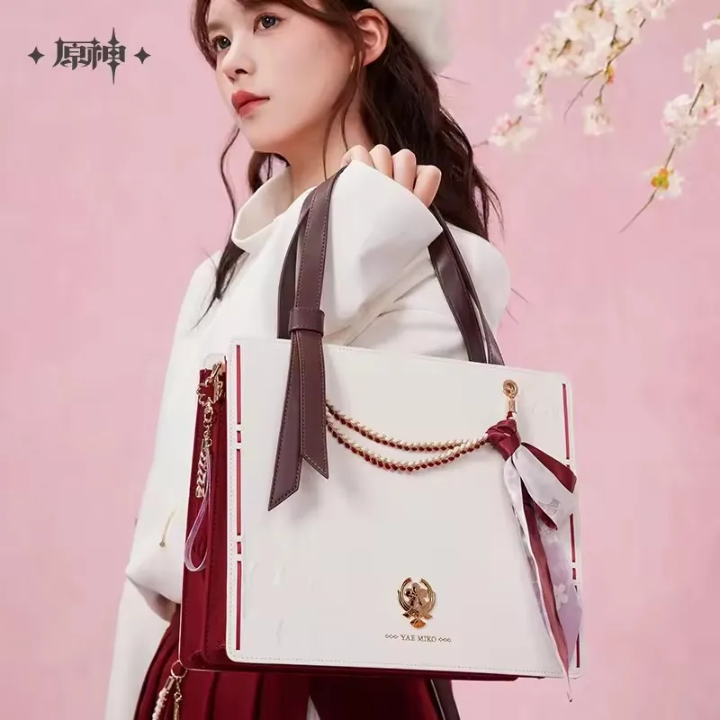 miHoYo Official Game Yae Miko PU Crossbody Cartoon Backpack Chain Bag Cosplay Props Christmas Gift