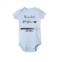 Papa bébé arrive bientôt bébé barboteuse annonce enceinte nouveau-né enfant en bas âge combinaison vêtements d'été présente des cadeaux de douche pour bébé 10