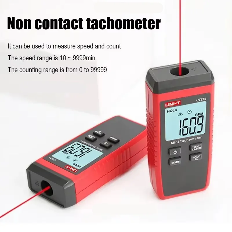 UNI-T UT373 Mini contagiri laser digitale senza contatto universale 99999 giri/min misuratore sensore di velocità di rotazione contagiri retroilluminazione LCD