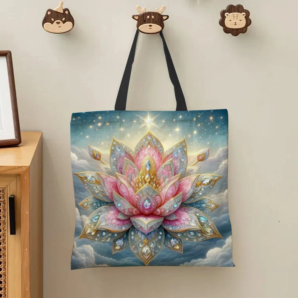 

4 шт. льняная большая сумка большой емкости с цветами