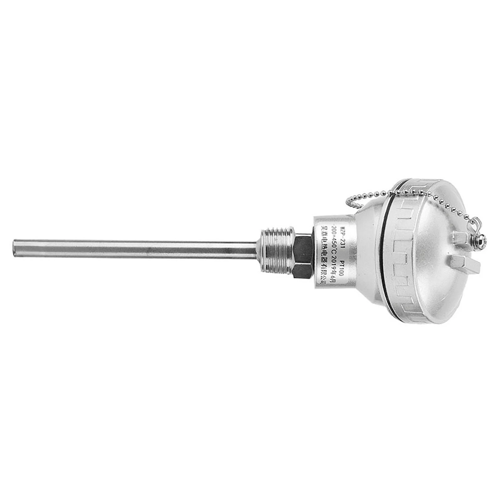 E5 RTD PT100 Temperature Sensor Probe 1/2" NPT Thread Thermocouple Terminal Head(PT 50/100/200/400mm) Temperature Sensor  Tools