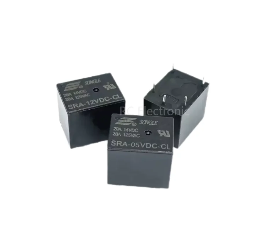 100PCS Relay SRA-05VDC-CL SRA-12VDC-CL SRA-24VDC-CL 5V 12V 24V Original Songle Power universal 5-pin Black Automobile relay