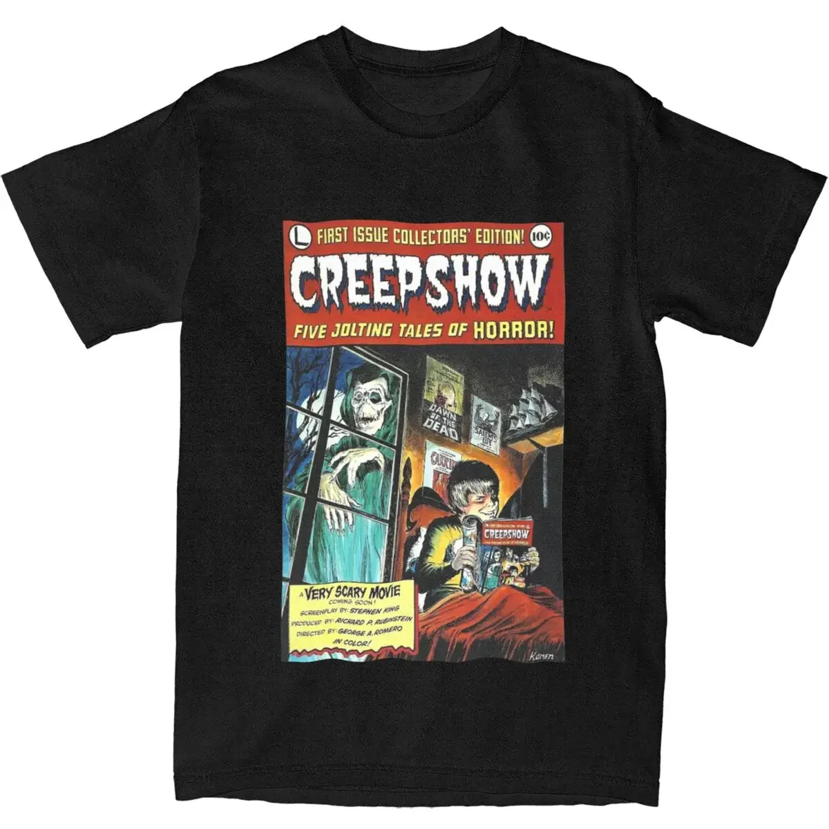 Summer Vintage Horror Creepshow Film Shirt Accessories for Men Women Pure Cotton Fashion Creepshow Movie Lover Fan T-shirt