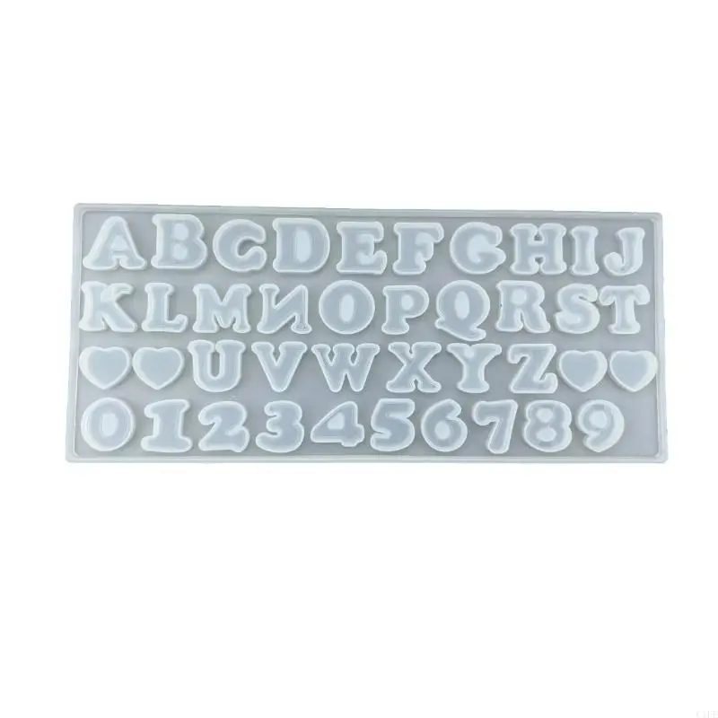 C1FE English Letter Silicone Mold Mini Letter Resin Mold Small Silicone Number Epoxy Casting Mold DIY Keychain