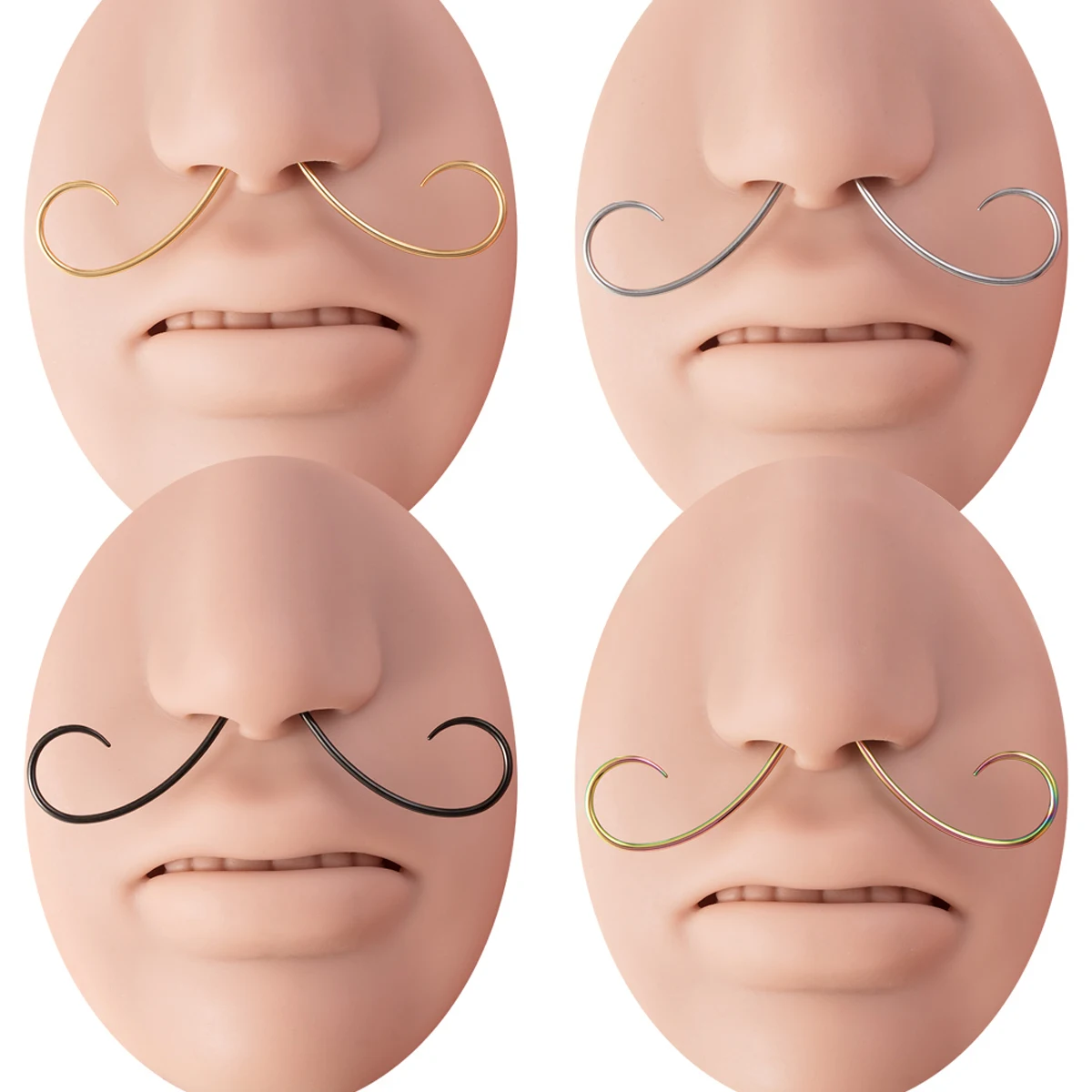 1/4 stücke Edelstahl Schnurrbart Nase Septum Ringe Whisker Septum Piercing Schmuck für Frauen Mode Körpers chmuck 16g