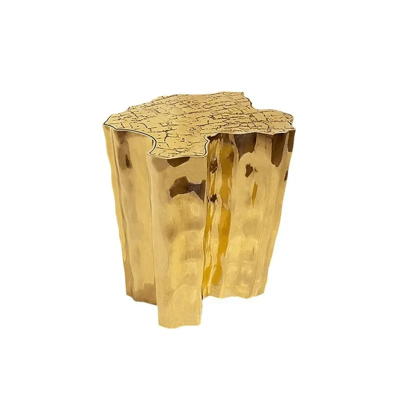 

Stainless steel special-shaped coffee table light luxury high-end coffee table combination hotel villa gold irregular tree