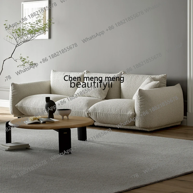 

X Nordic Bread Fabric Sofa Single Three-Seat Silent Style Fleece Small Apartment