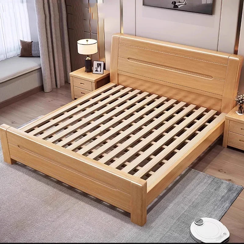 Storage Designer Double Bed Designer Wood Modern Full Size Twin Bed Frame Platform Wood Sleeping letto matrimoniale furniture