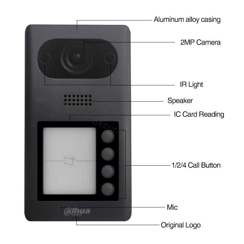 Dahua Original 1080P Video Intercom Smart Outdoor Doorbell IC Card Unlock Night Vision DoorCamera VTO3211D-P1/2/4-S2 1/2/4Button