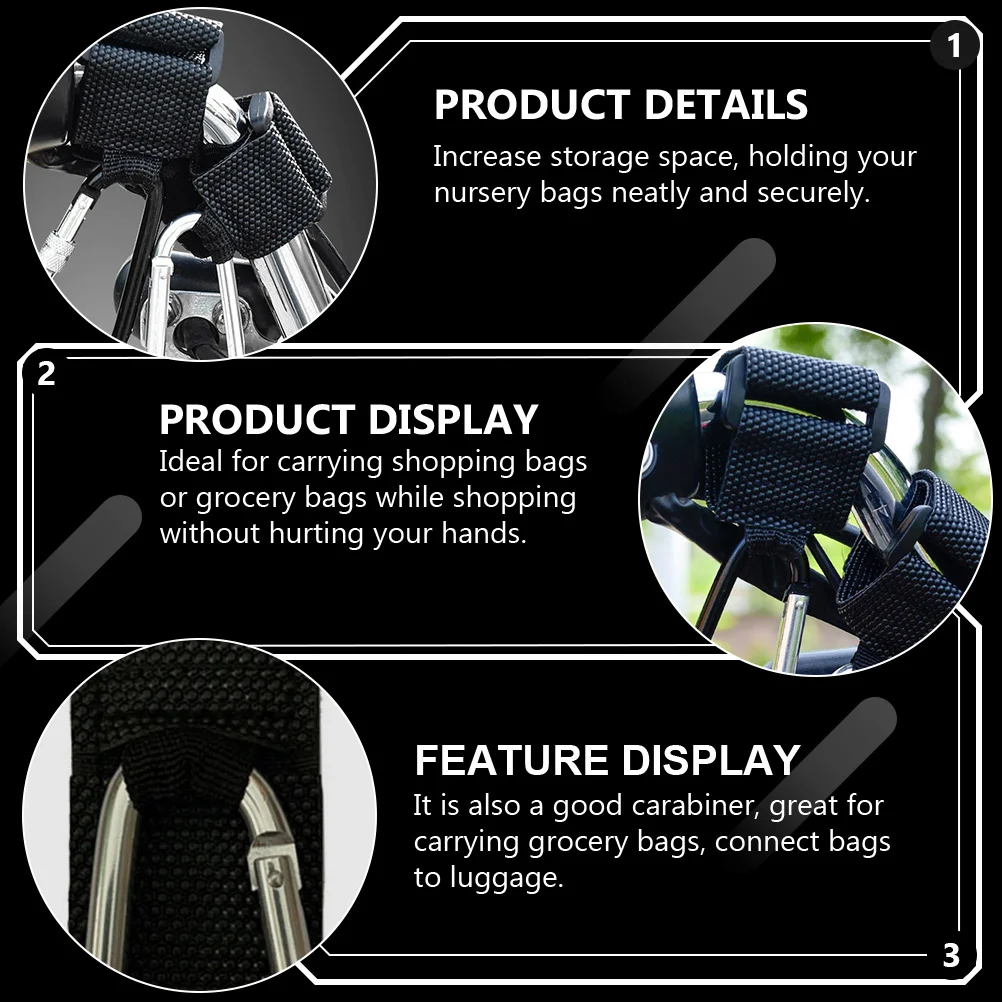 

2pcs Stroller Hanger Metal Carabiner Hook Clip For Shopping Bags Hanging Organizer Buggy Pushchair Pram Mummy Bag Holder Diaper