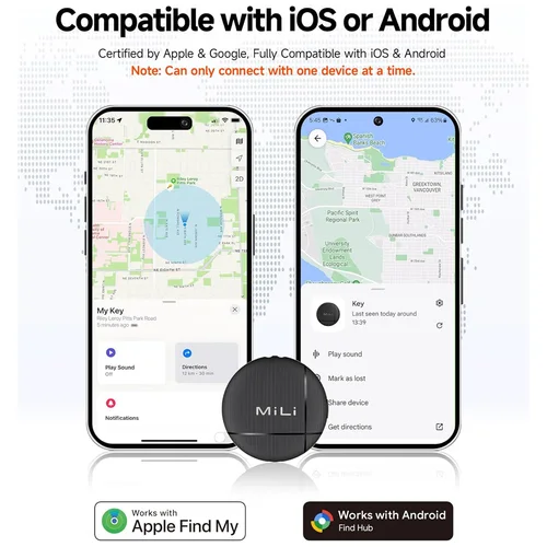 Imagen 2 del producto Localizador de Objetos Inteligente LiTag Duo Tracker Tag MiLi, Compatible con la Aplicación IOS Find My o Google Find Hub, Localizador de Llaves