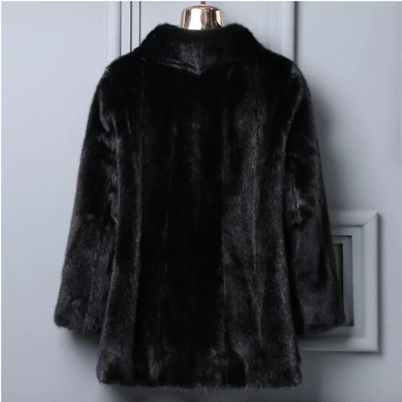 Autumn Winter Black White Fur Coat Women Lapel Faux Fur Coats Warm Button Short Top Design Fashion Jacket Long Sleeve Coat
