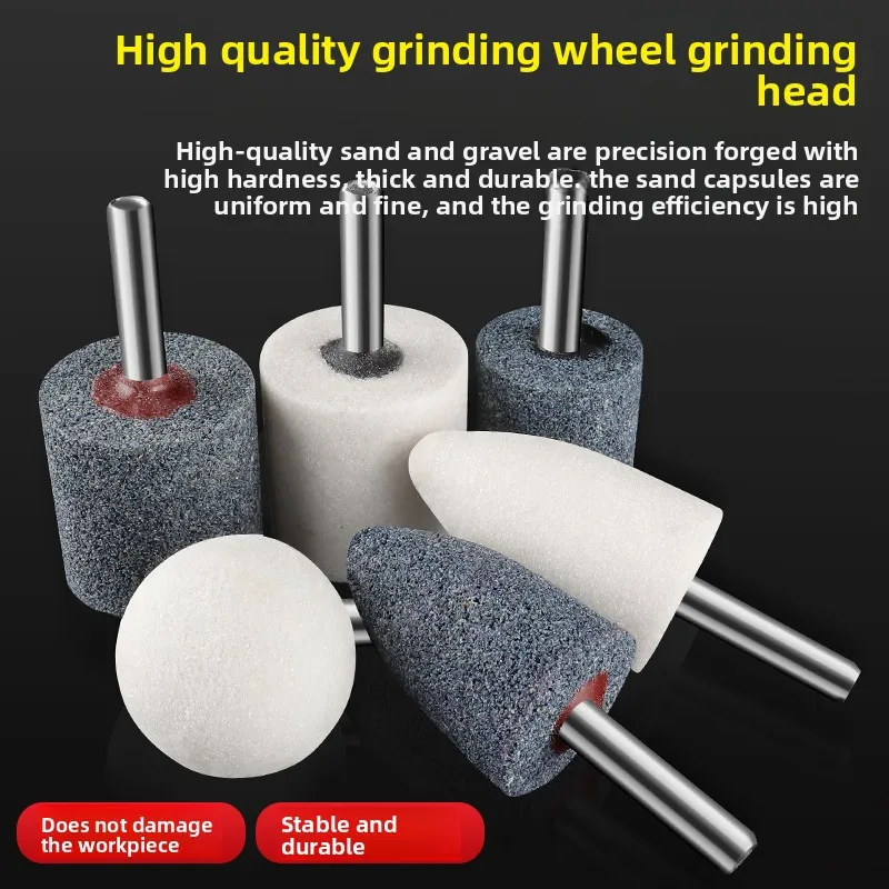 5 Pieces 6mm Diamond Small Grinding Wheel Internal Grinding Electric Grinding Head for Metal Rust Removal and Polishing