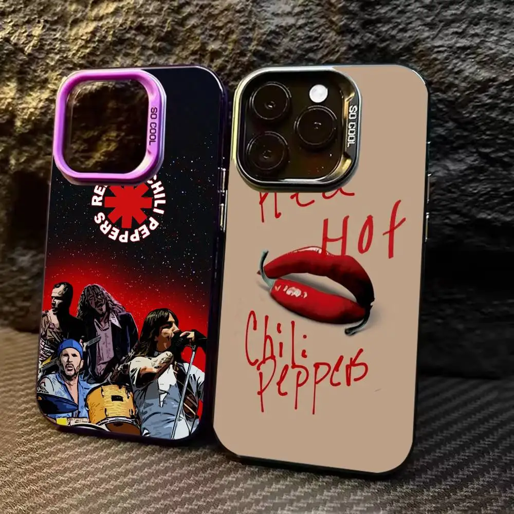 

Red Hot Chili P-Peppers Phone Case For iPhone 17 16 15 14 13 12 11 Pro Max Plus Silver Matte Black Cover