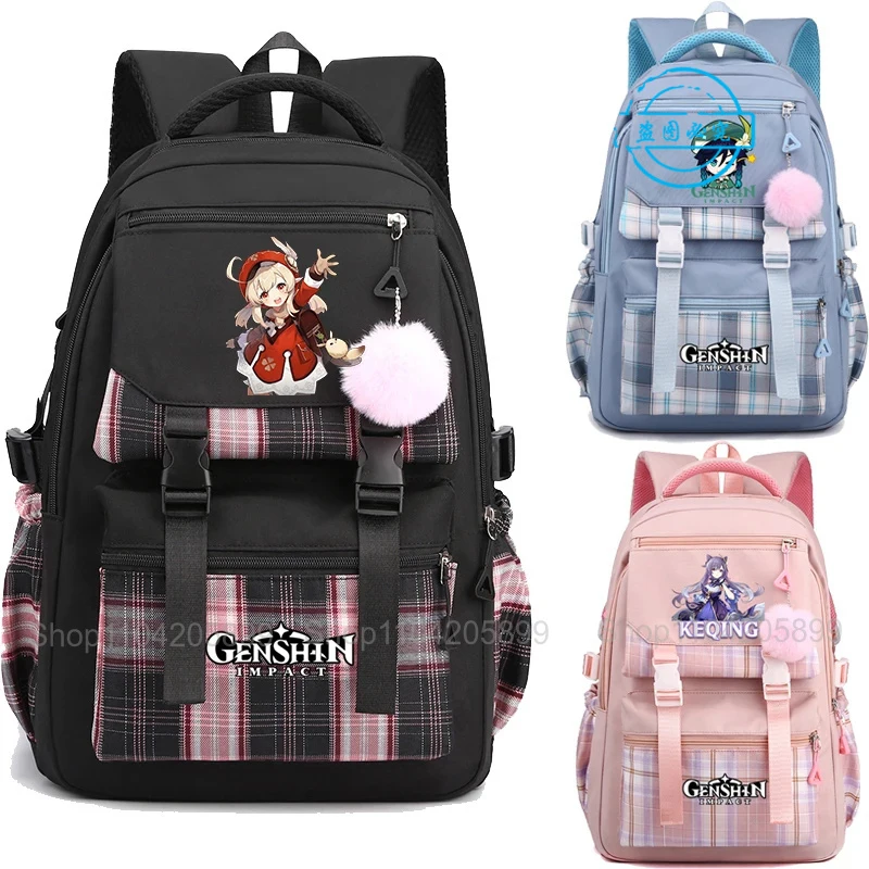 Genshin Impact Backpack Anime Game Mochila Students Fashion Outdoor Schoolbag Girls Bookbag Women Laptop Daily Travel Rucksack