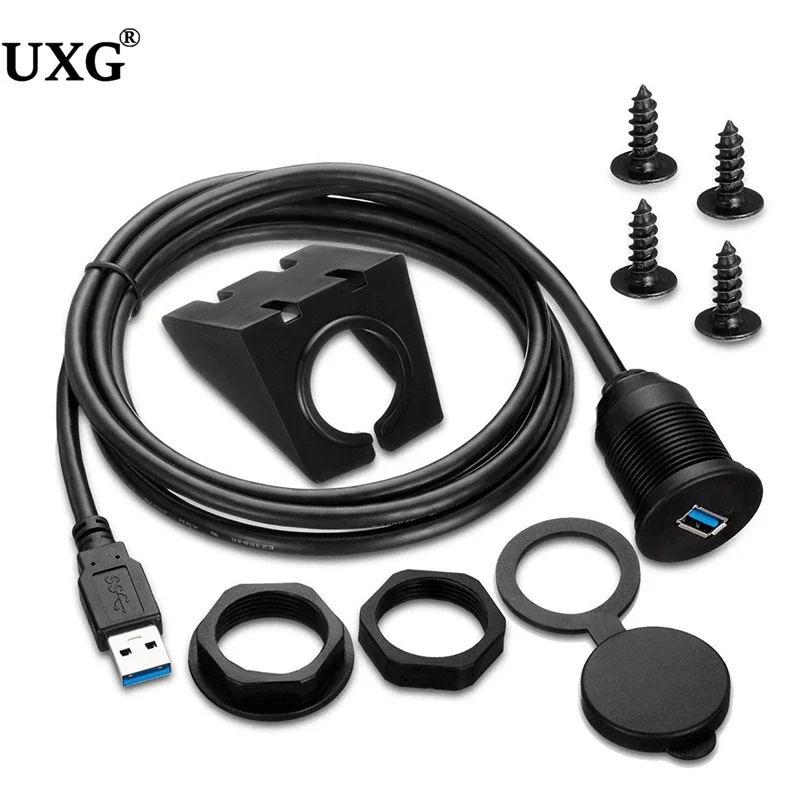 

Водонепроницаемый двойной USB-адаптер для скрытого монтажа, панель приборной панели, USB 3,0, однопортовый удлинительный кабель «папа-мама» для автомобиля, мотоцикла
