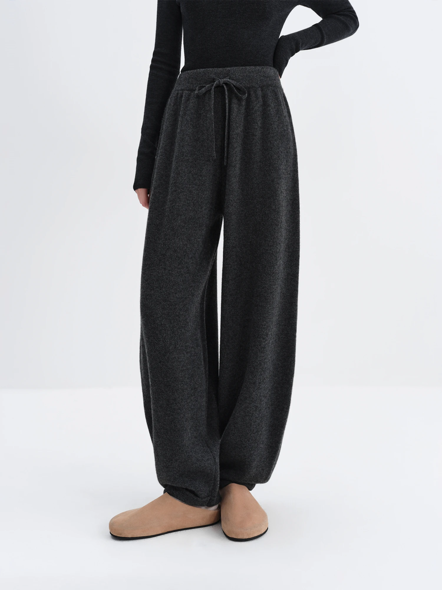 FSLE الترفيه فضفاضة عالية الخصر الرباط متماسكة فانوس السراويل للنساء نمط الشتاء الجديد 2025 Ins الكورية نمط