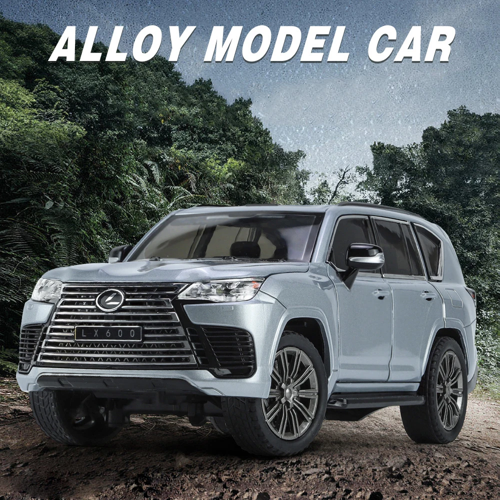 

1:24 Lexus LX600 SUV металлическая модель автомобиля, игрушки из сплава, имитация внедорожника, Автомобили со звуком и светом для детей, подарки на день рождения