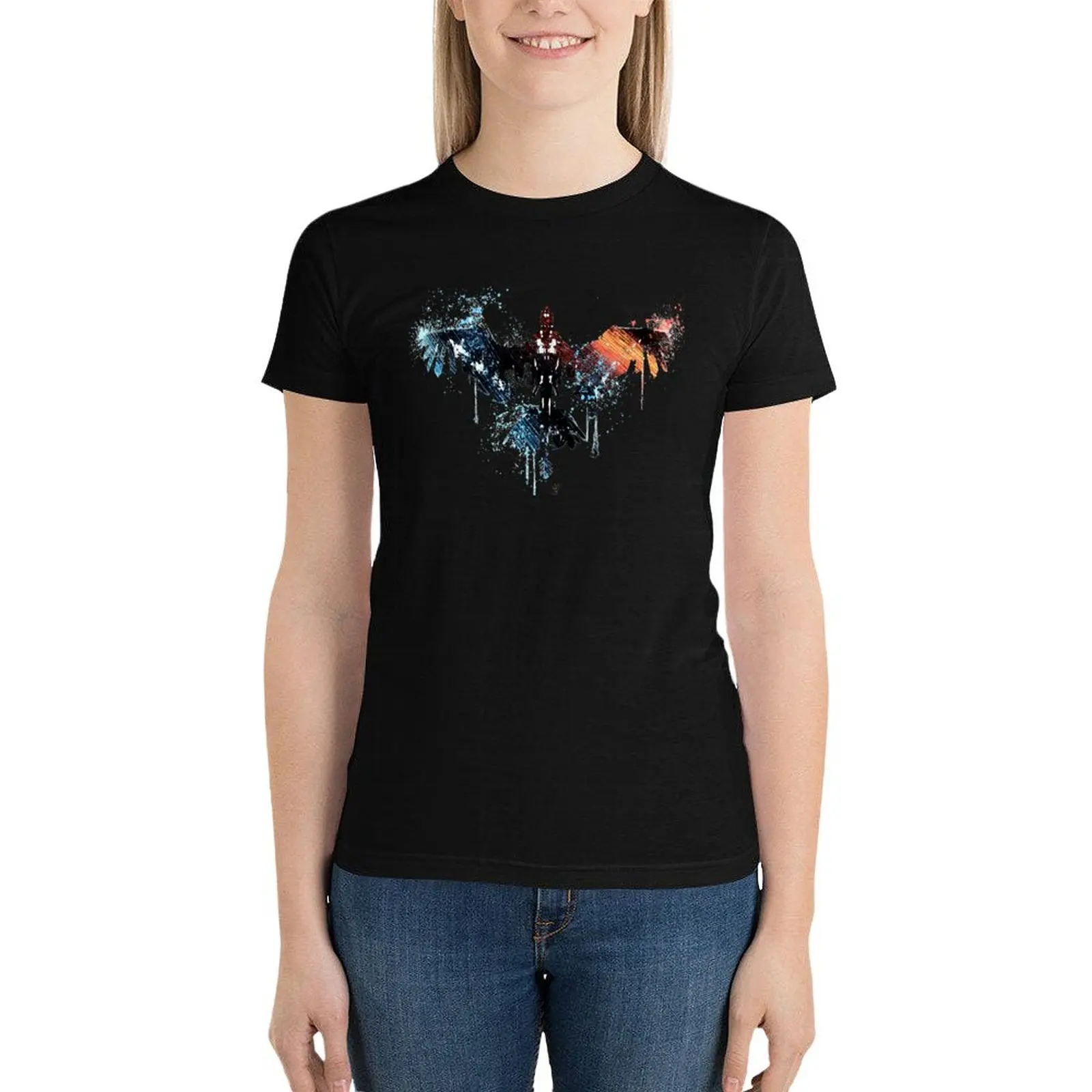 

Horizon zero dawn colorful stormbird drawing T-Shirt summer top animal print shirt for girls Women's summer blouses 2024